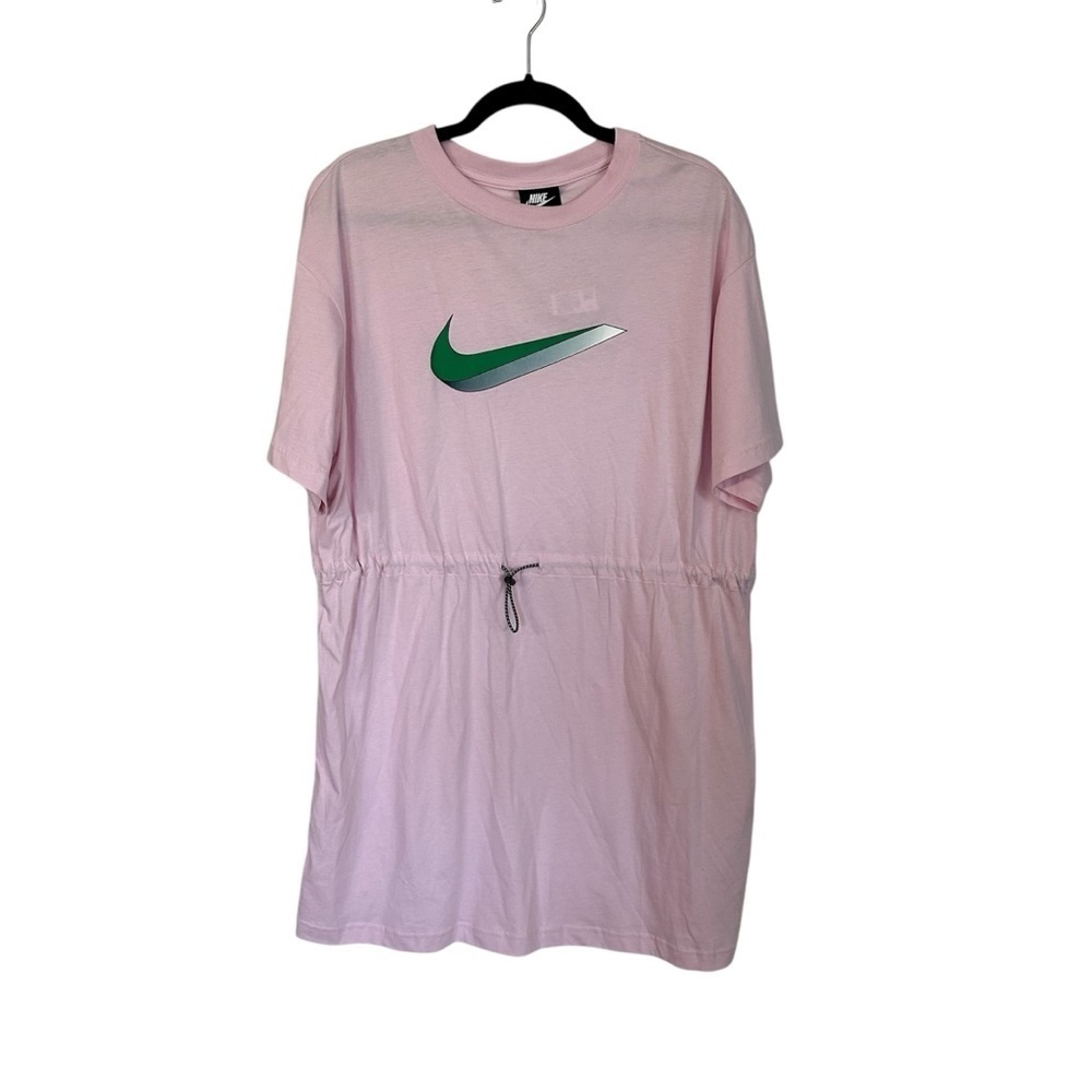 Nike Women’s Short Sleeve Light Pink with Front Logo Casual Dress Sz L NWT